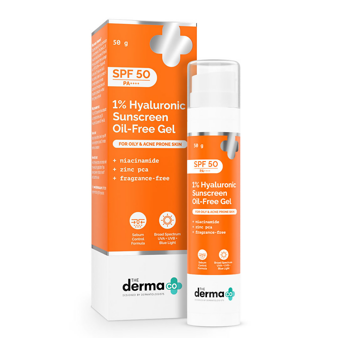 The derma co 1% Hyaluronic sunscreen oil free gel with SPF 50 & PA++++