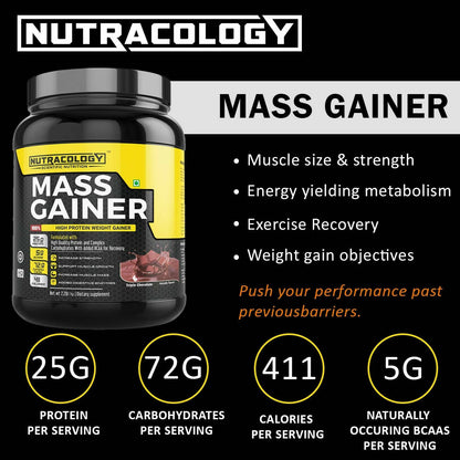 Nutracology Mass Gainer Gain Weight High Protein Weight Gainer With Enzyme Blend