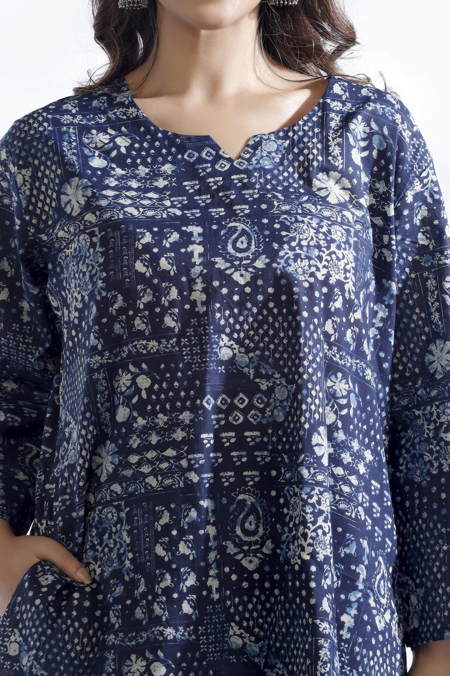Breathables Abstract Cotton Co-Ord Set – Blue