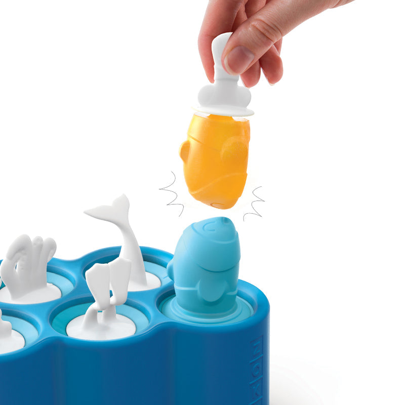 Fish Blue Ice Pop Maker with 6 Popsicle Molds