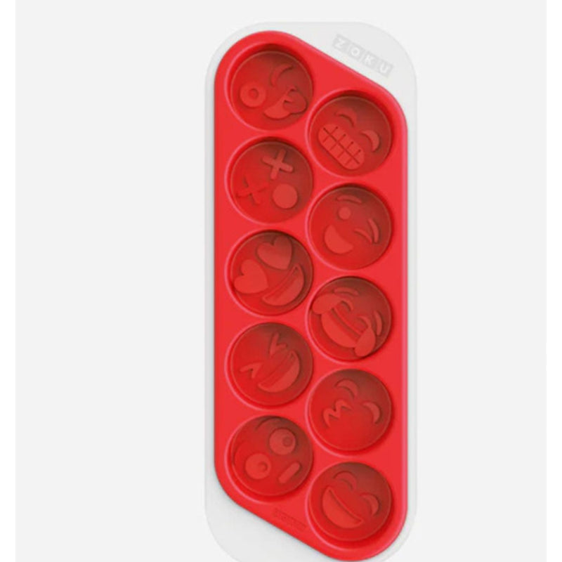 Cool Moji White and Red Silicone Ice Mold Tray