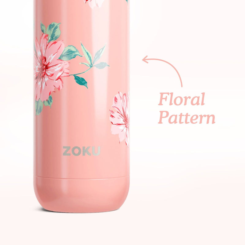 Stainless Steel Vaccum Insulated Pink Rose Petal Water Bottle | 750ml