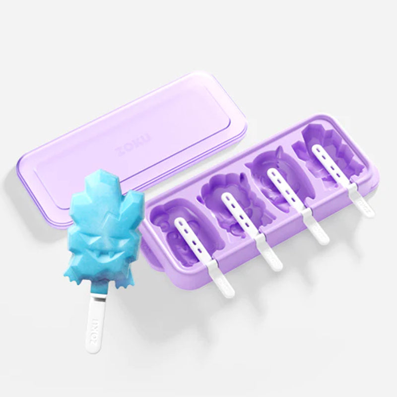 Monster Purple Ice Pop Maker Tray with 4 Popsicle Molds