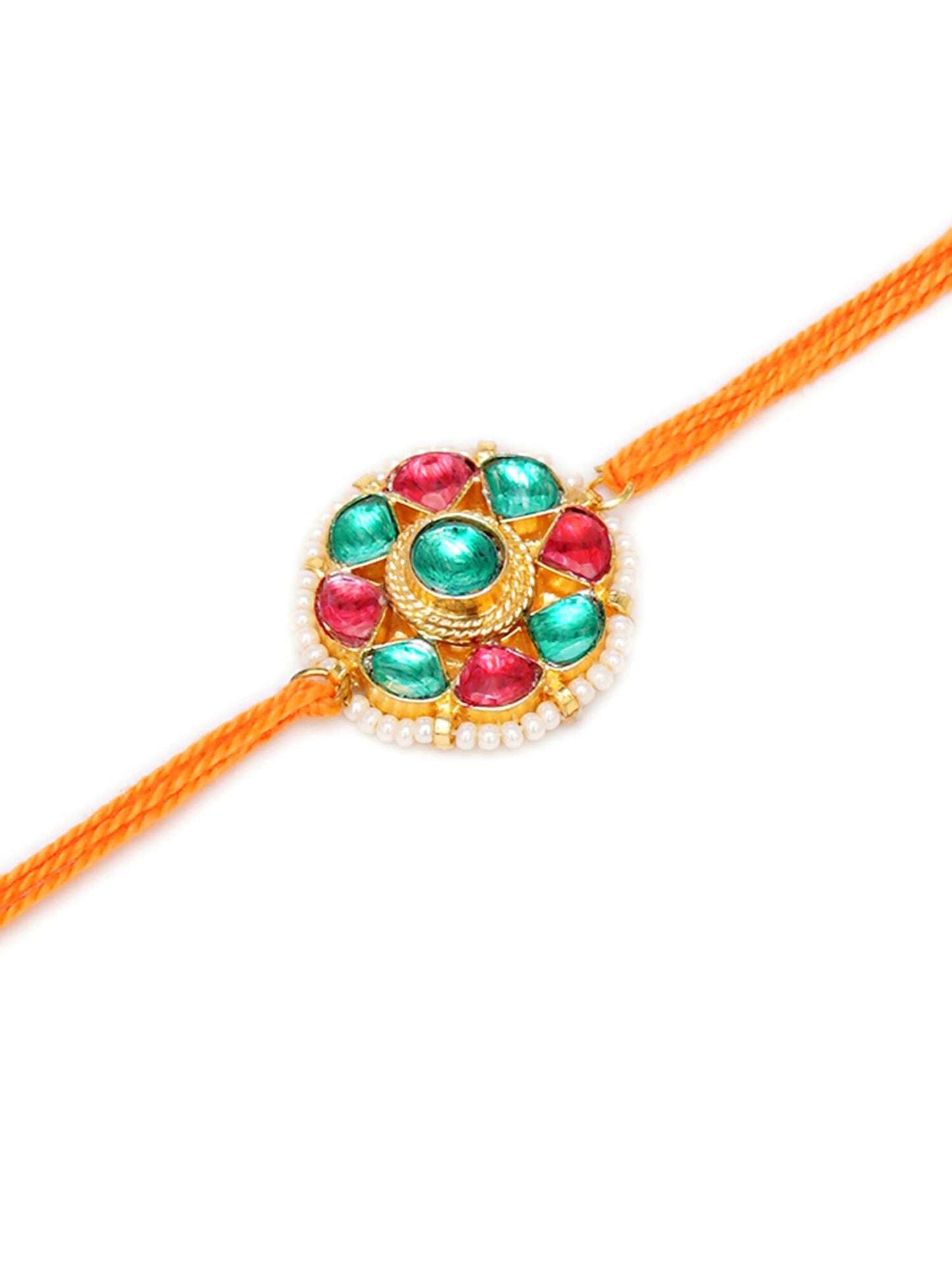 Designer kundan Rakhi - Ruby Raang