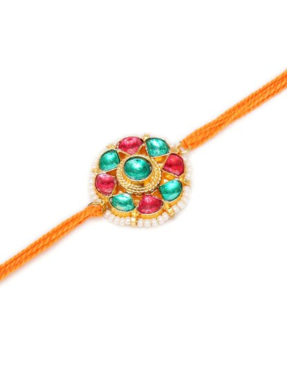 Designer kundan Rakhi - Ruby Raang