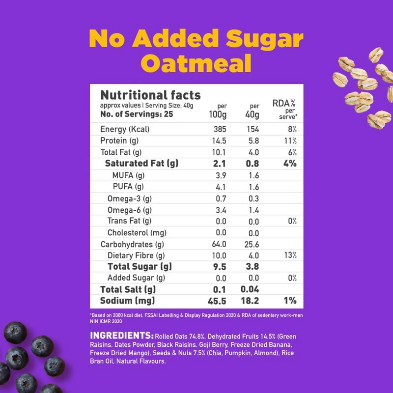 Yoga Bar Oatmeal No Added Sugar