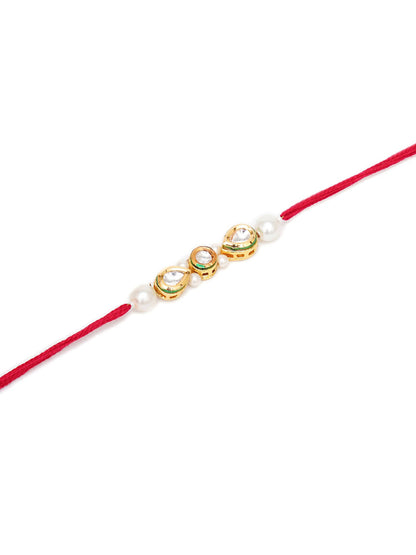 Designer kundan Rakhi - Ruby Raang