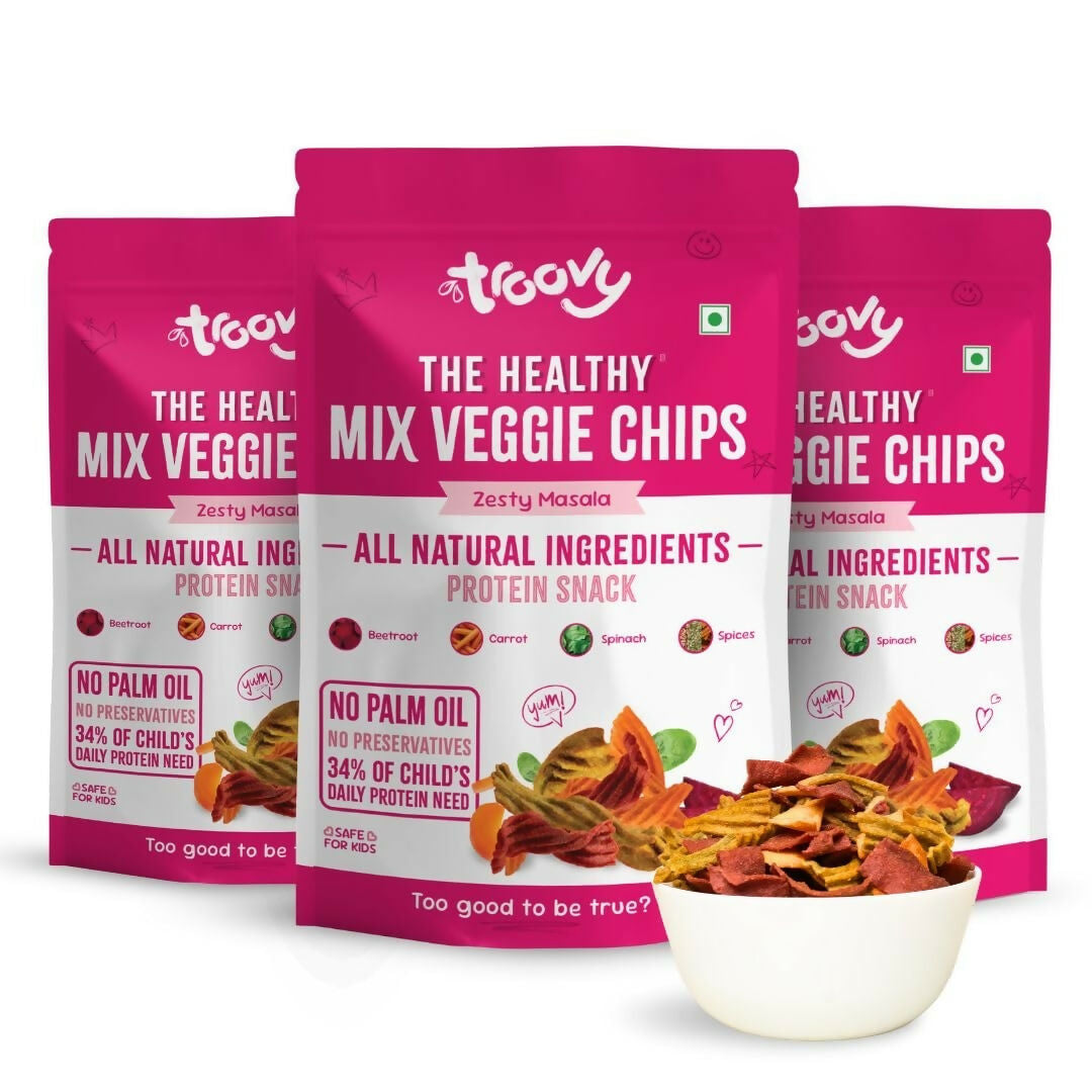 Troovy Healthy Masala Vegetable Chips Tasty & High Protein Snacks