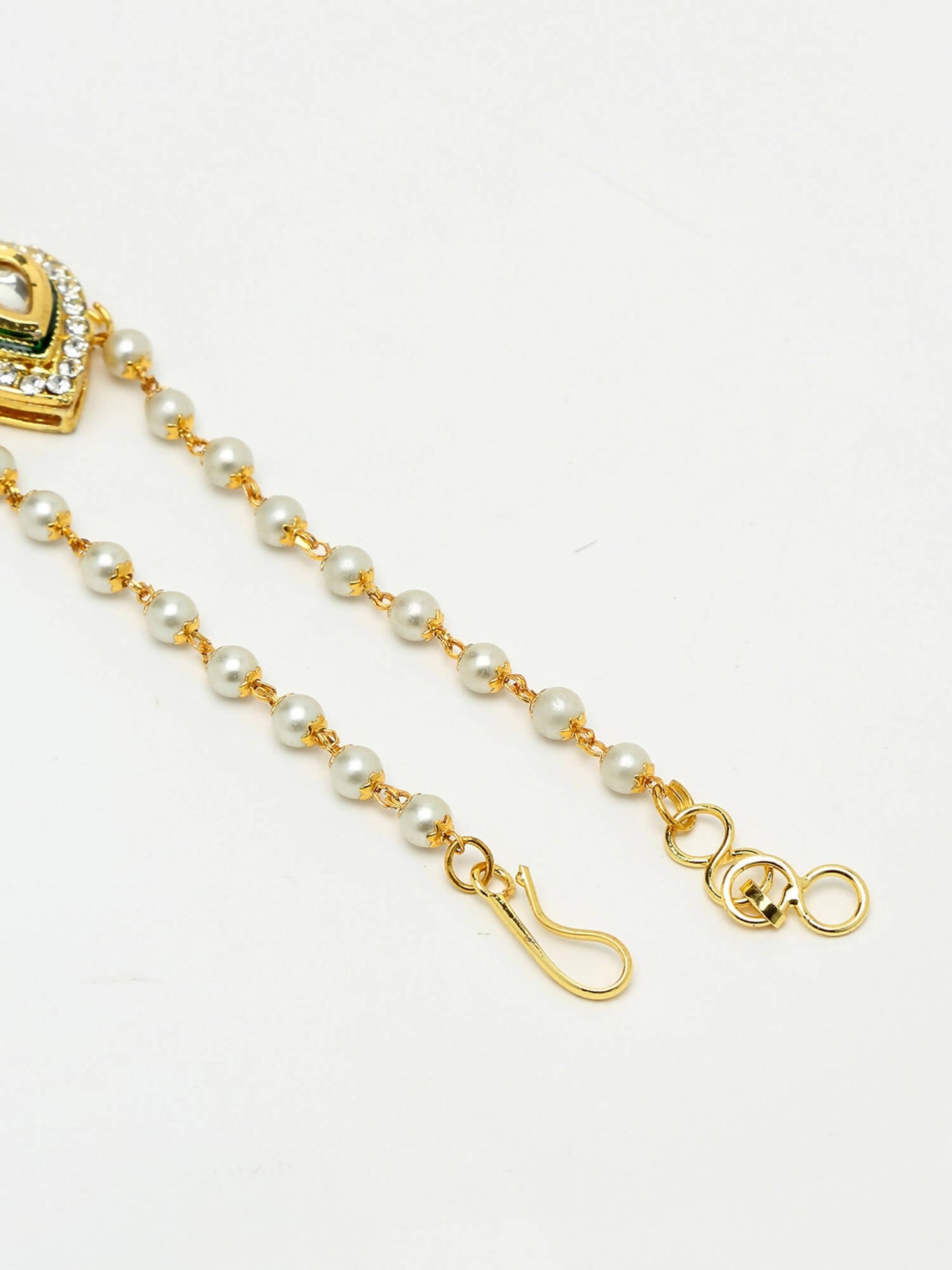 Kundan Hand Harness Set Of 2 - Ruby Raang