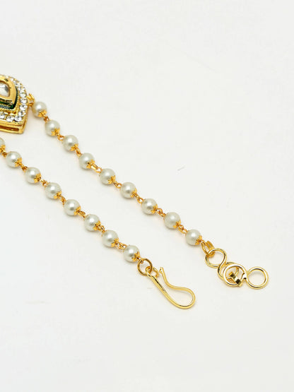 Kundan Hand Harness Set Of 2 - Ruby Raang