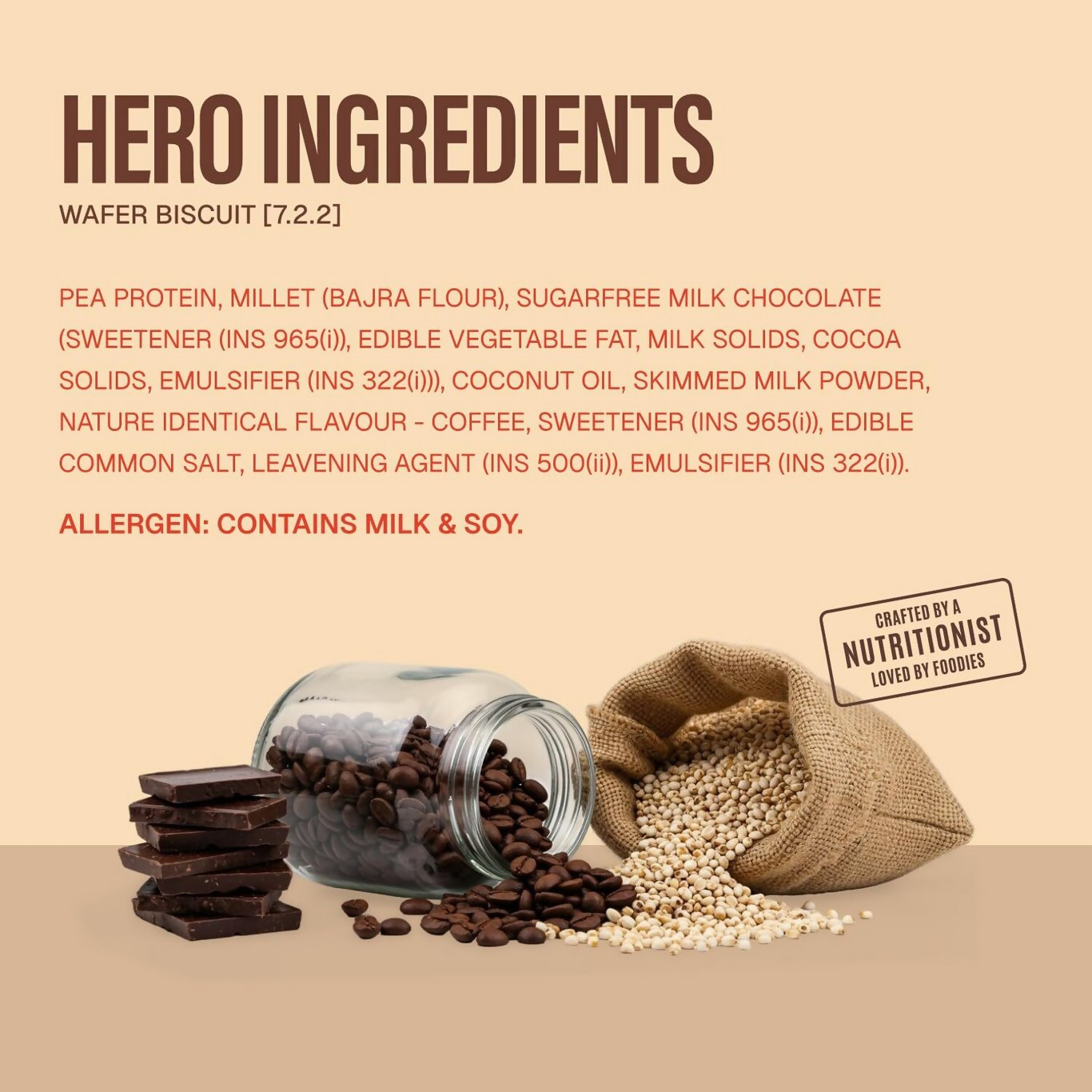 Phab Millet Wafers - Mocha Latte Protein Wafer Chocolate
