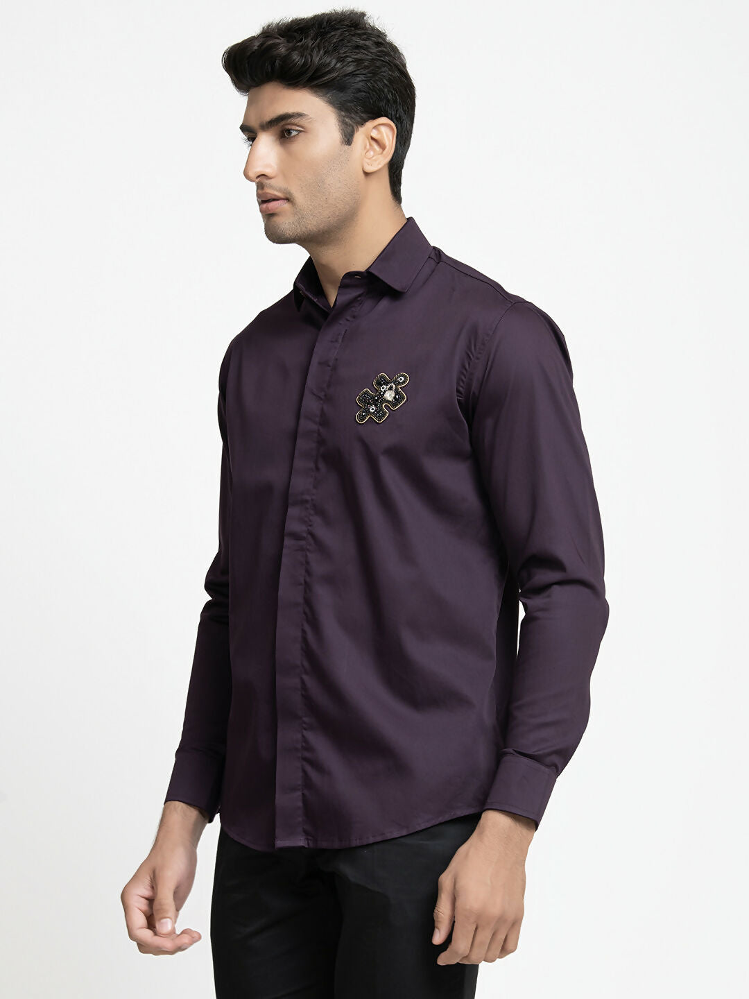 Puzzle Chip Embroidered Shirt by Hilo Design