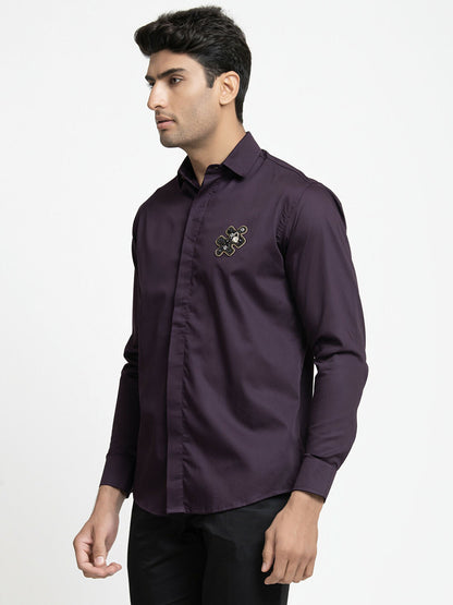 Puzzle Chip Embroidered Shirt by Hilo Design