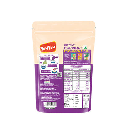 Yum Yum Instant Zero Added Sugar Porridge Pouch