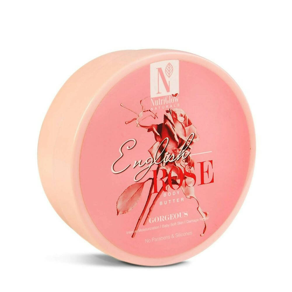 NutriGlow NATURAL'S English Rose Body Butter Cream - 200 gms