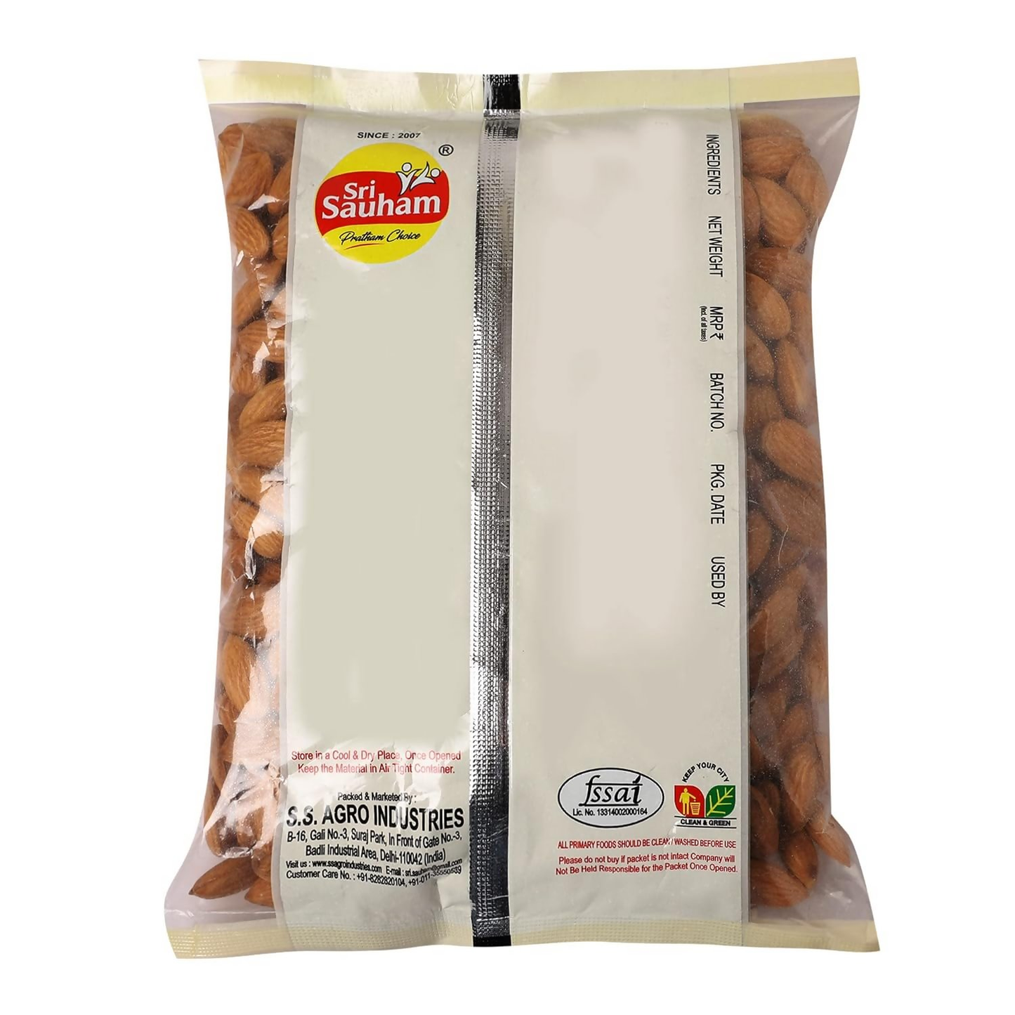 Sri Sauham Premium Fresh Almonds Badam Giri Dry Fruits