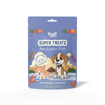 Hye Pets Super Treats For Super Pets – Freeze Dried Treats Made With Goat Milk, Blueberry & Banana