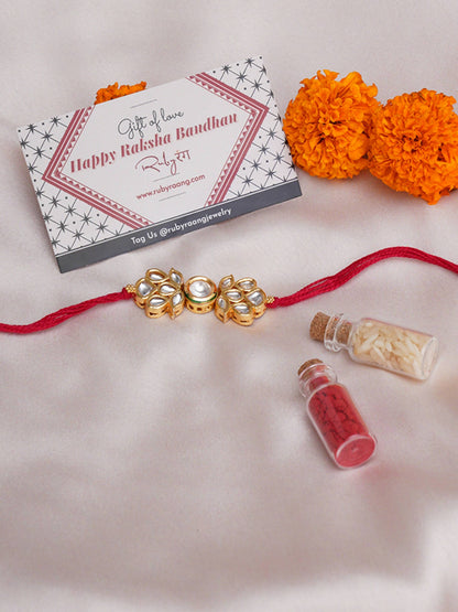 Designer kundan Rakhi - Ruby Raang