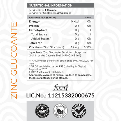 As-It-Is Nutrition Atom Zinc Gluconate Veg Capsules
