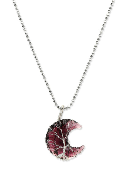 Women's Silver-Toned Purple Silver-Plated Handcrafted Chain - Ruby Raang