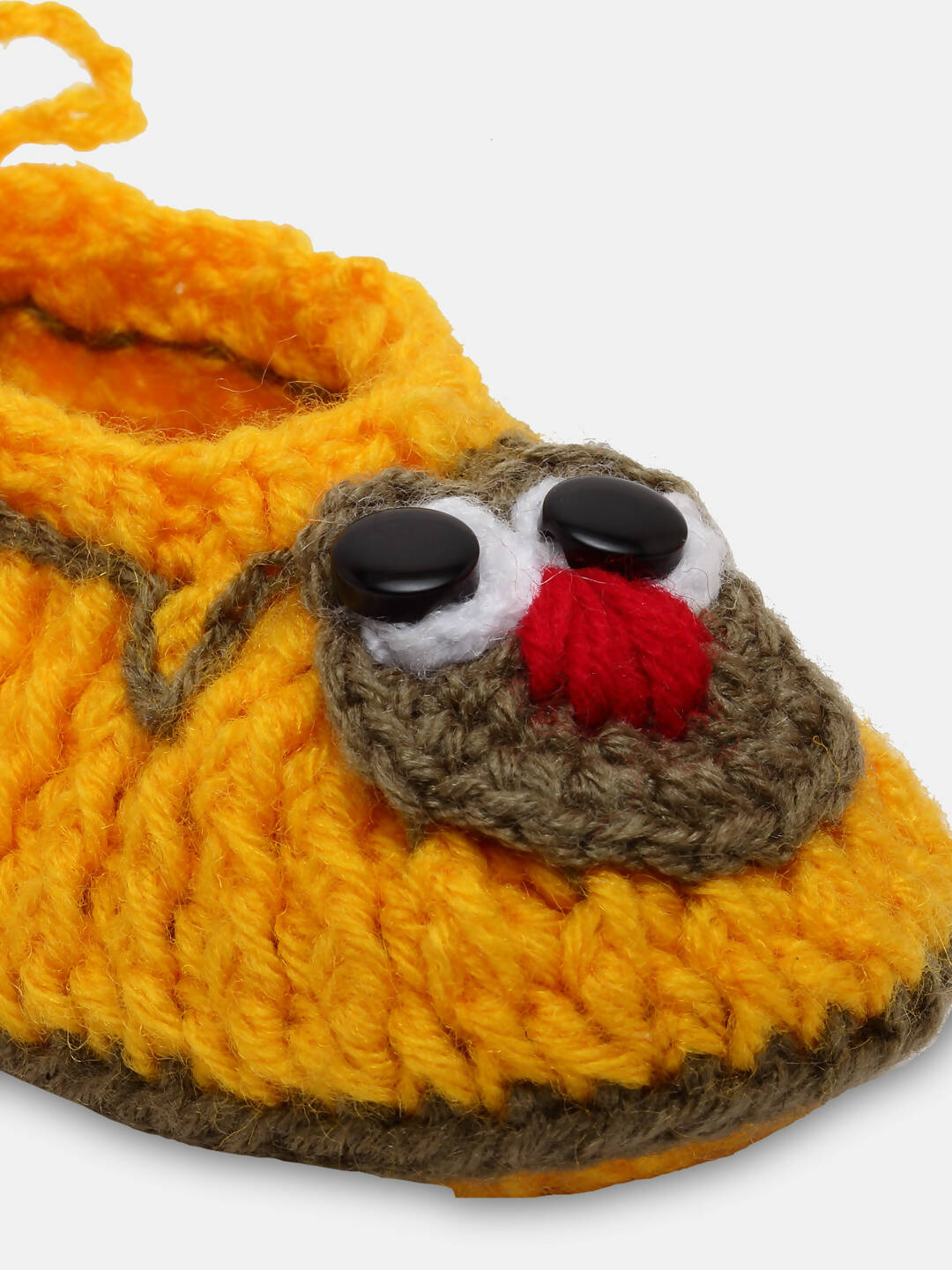 Chutput Kids Woollen Hand Knitted Cartoon Detailed Booties - Yellow