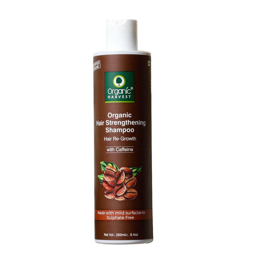 Organic Harvest Organic Hair Strengthening Shampoo Hair Re-Growth With Caffeine - 250 ml