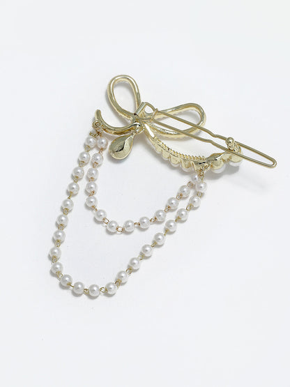 Panash Women Gold-Toned Embellished Chain Drop Hair Pin