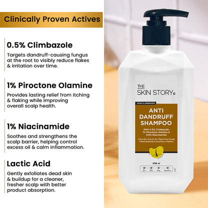 The Skin Story Anti Dandruff Deep Ceansing Shampoo Calms & Soothes Scalp With Saniscalp & Argan Oil