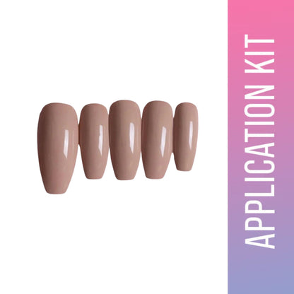 SOEZI Beige Craze Reusable Press On Nails - Application Kit