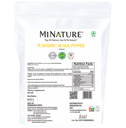 Minature Turmeric Black Pepper Organic Powder