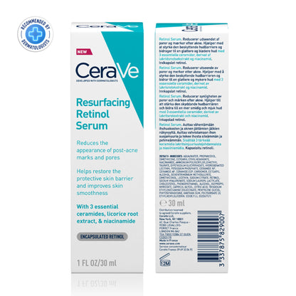 CeraVe Resurfacing Retinol Serum, Reduces Acne Marks with Licorice Root Extract & Niacinamide