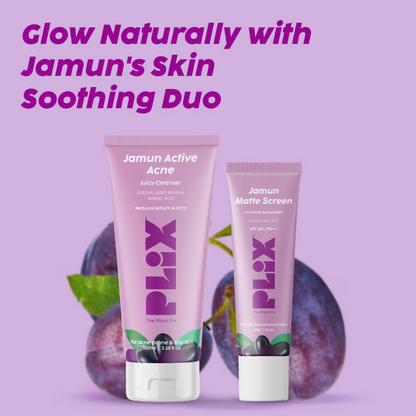 PLIX The Plant Fix Jamun Active Acne Kit With Spf 50+ Sunscreen & Juicy Cleanser