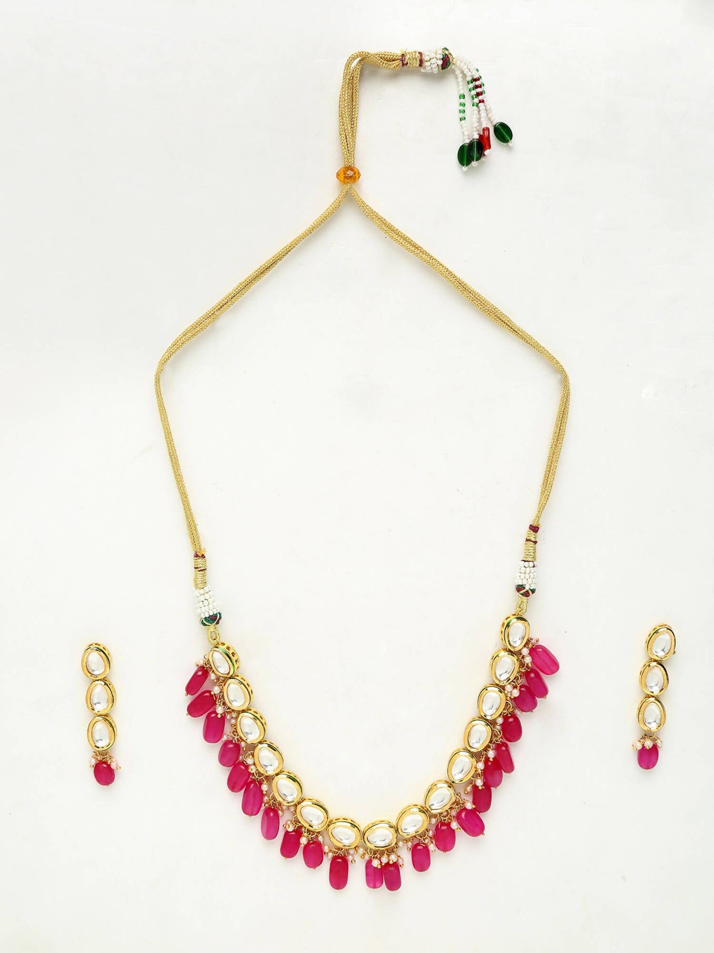 Kundan Choker With Earrings - Ruby Raang