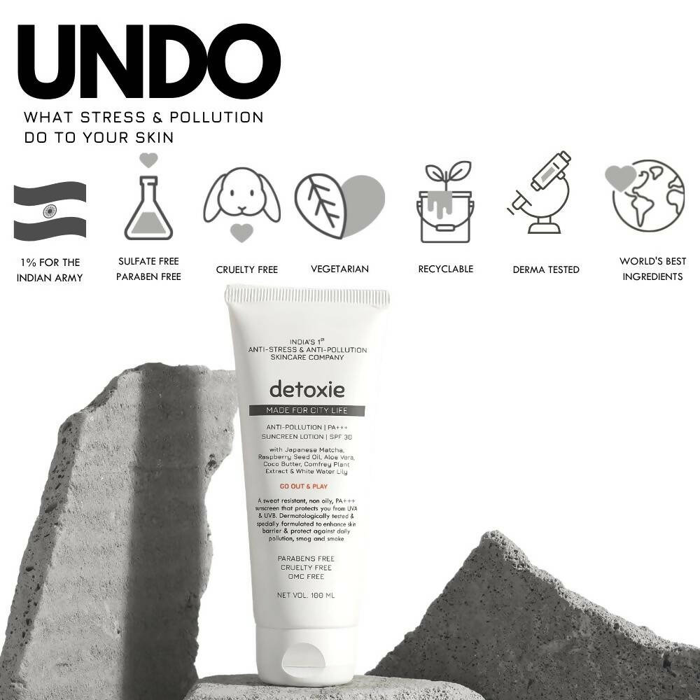 Detoxie Anti-Pollution PA+++ Sunscreen Lotion SPF 30 - 100 gms