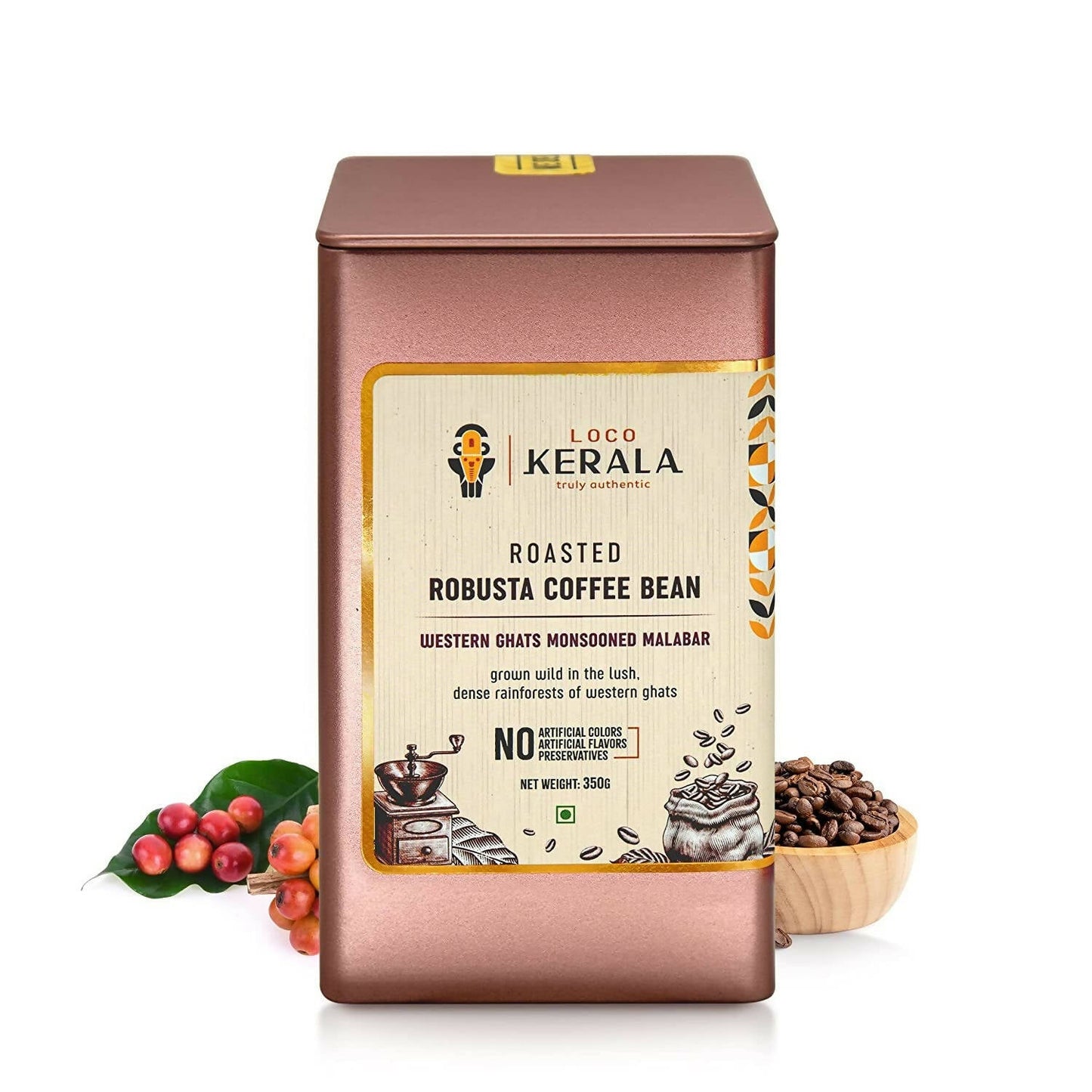 LocoKerala Western Ghats Monsooned Malabar Roasted Robusta Coffee Bean