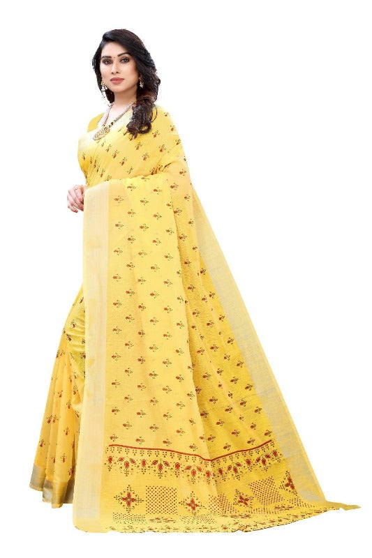 Vamika Yellow Chanderi Designer Saree (DIYA YELLOW)