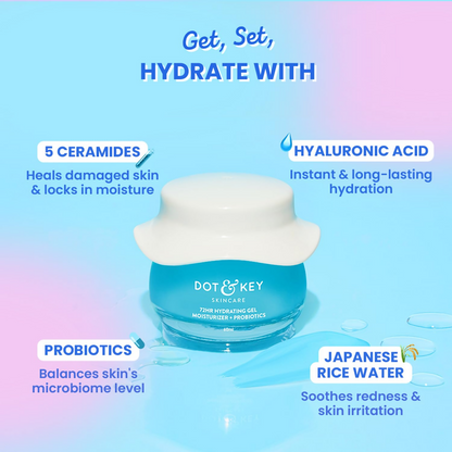 Dot & Key 72Hr Hydrating Gel + Probiotics Moisturizer For Face