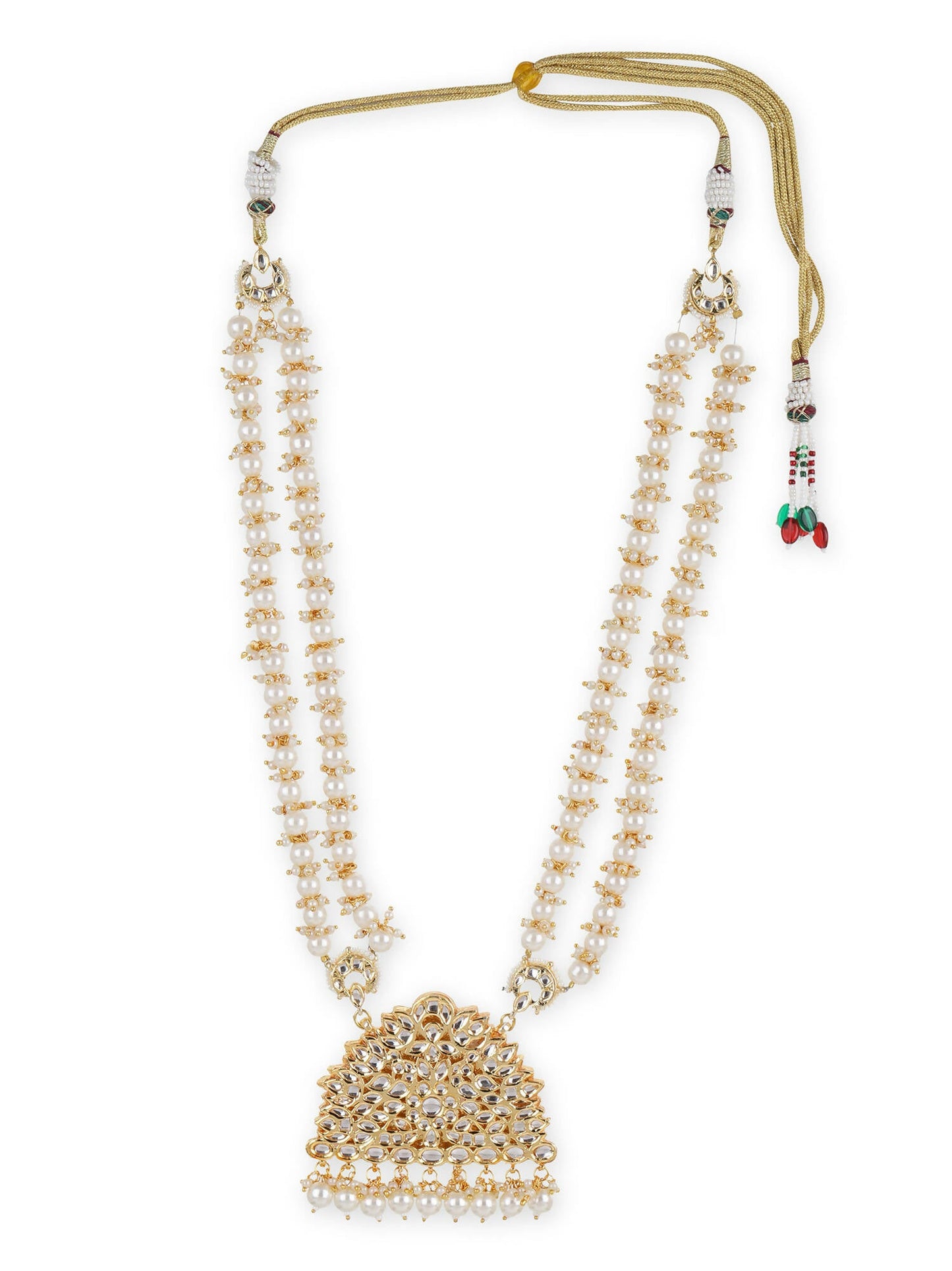 White Brass Gold-Polished Necklace - Ruby Raang