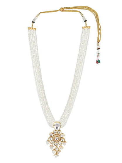 Gold-Toned White Brass Gold-Polished Necklace - Ruby Raang