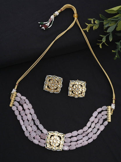 Kundan Choker With Studs - Ruby Raang