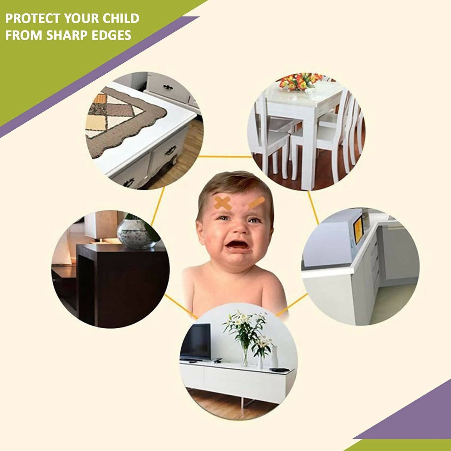 Safe-O-Kid Easy to use Baby Safety Long Pattern Edge Guard Roll 2 meter long-Blue