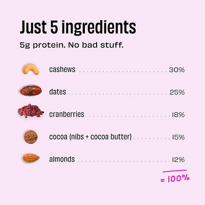 The Whole Truth Energy Bars - Cocoa Cranberry Fudge