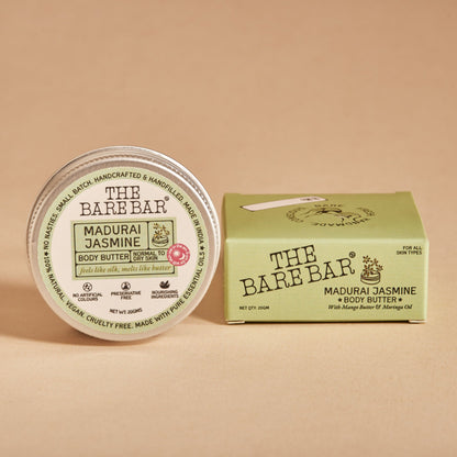 The Bare Bar Madurai Jasmine Body Butter - Floral Moisturizer For Smooth, Radiant Skin