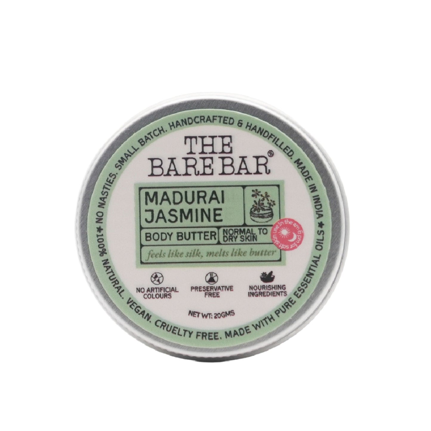 The Bare Bar Madurai Jasmine Body Butter - Floral Moisturizer For Smooth, Radiant Skin