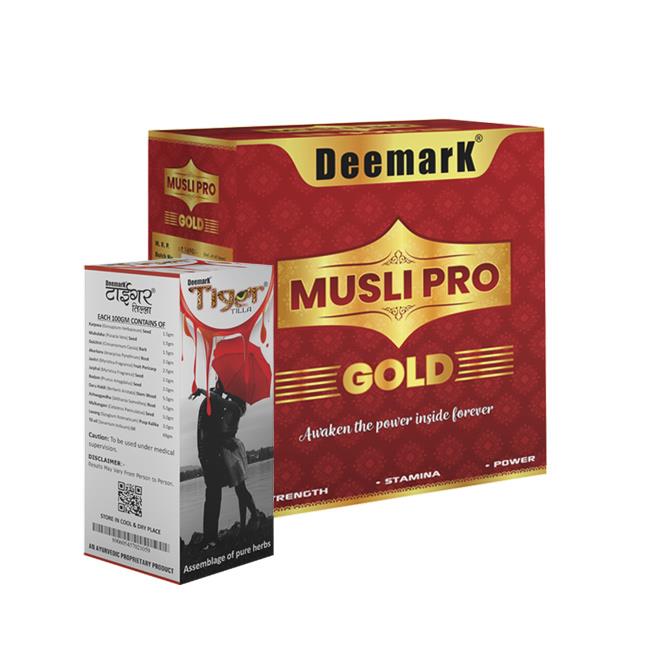 Deemark Musli Pro Gold Pack with Tiger Tilla Oil Combo