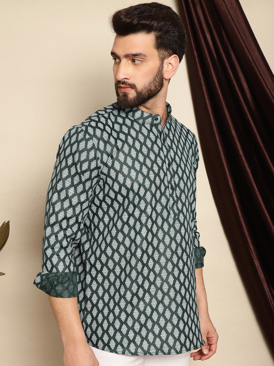 Anouk Ethnic Motifs Printed Thread Work Short Kurta