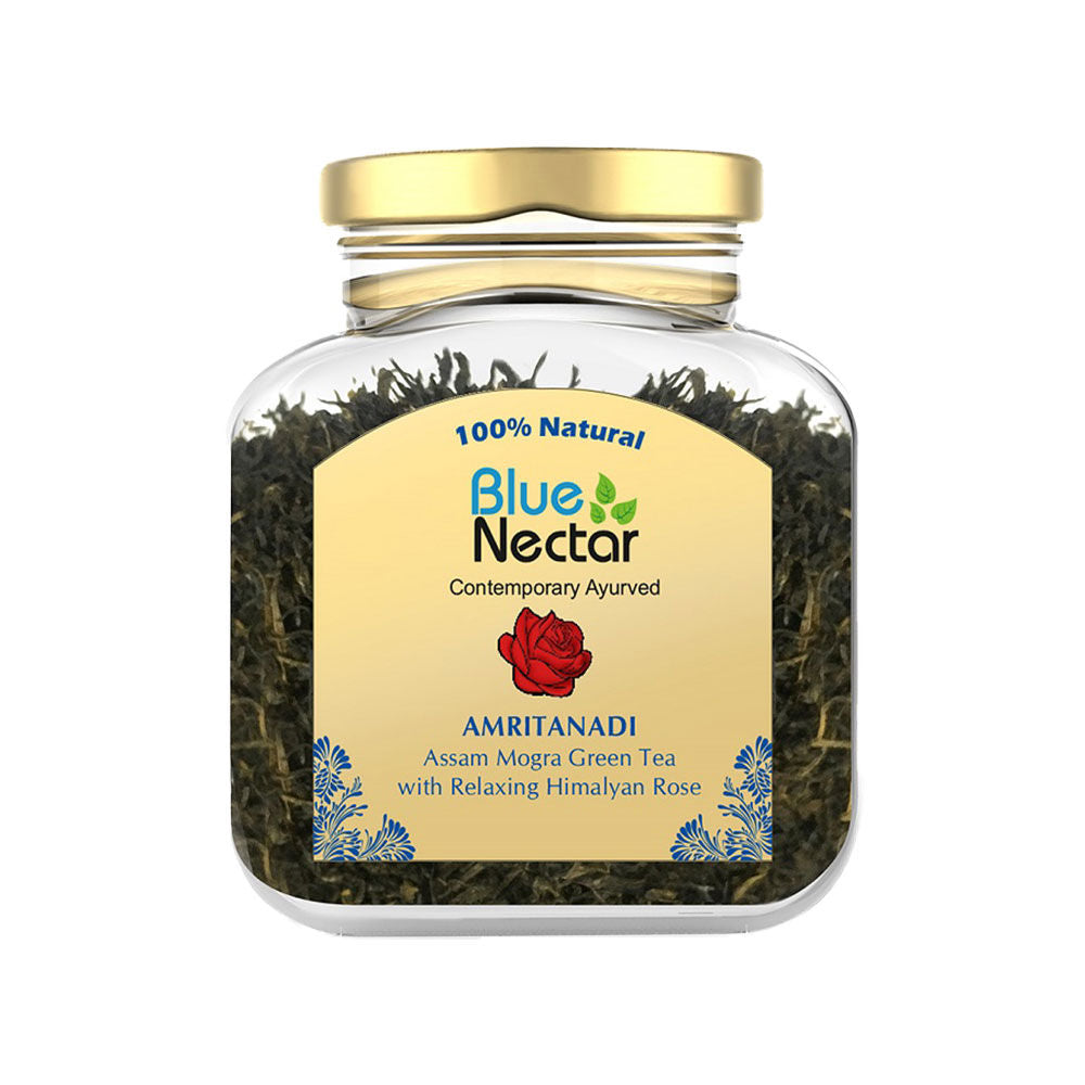 Blue Nectar Amritanadi Assam Mogra Green Tea with Himalyan Rose