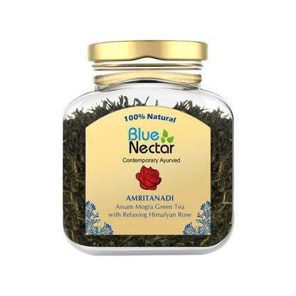Blue Nectar Amritanadi Assam Mogra Green Tea with Himalyan Rose
