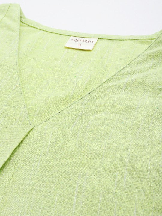 Anayna Women Panelled Pure Cotton Kurta with Trousers