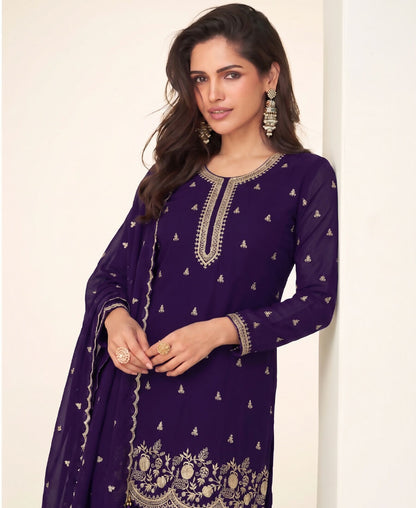 KC Bollywood Style Purple Georgette Suit For Women